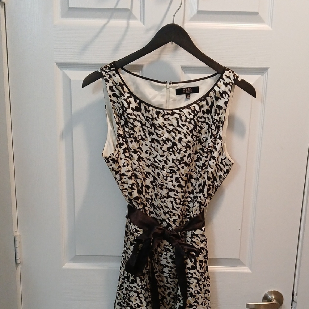 Alex Marie Black and Cream Patterned Midi Dress